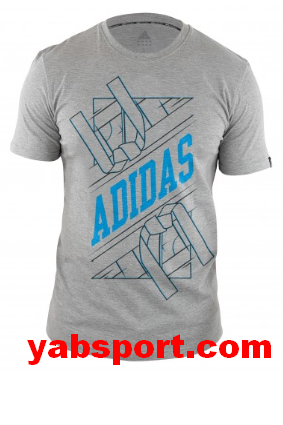 TEE SHIRT ADIDAS GRIS/BLEU